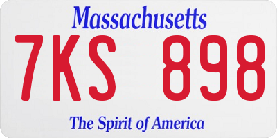 MA license plate 7KS898