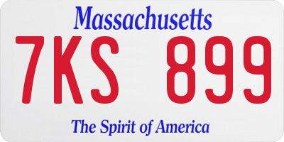 MA license plate 7KS899