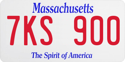 MA license plate 7KS900
