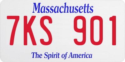 MA license plate 7KS901