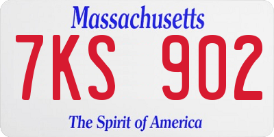 MA license plate 7KS902