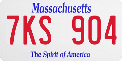 MA license plate 7KS904
