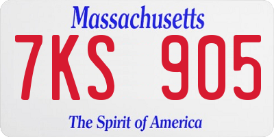 MA license plate 7KS905