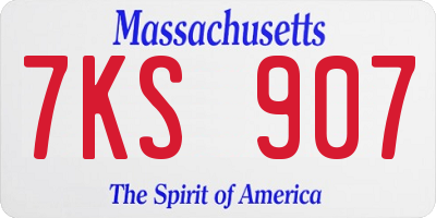 MA license plate 7KS907