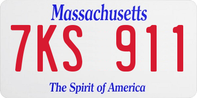 MA license plate 7KS911