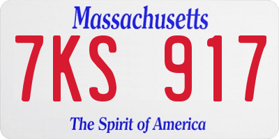 MA license plate 7KS917