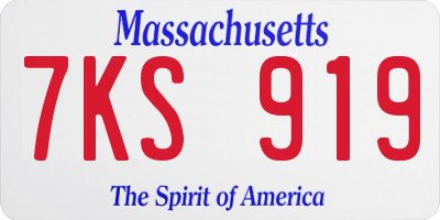 MA license plate 7KS919