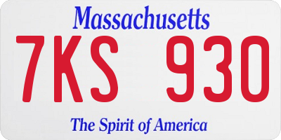 MA license plate 7KS930