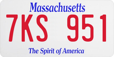 MA license plate 7KS951