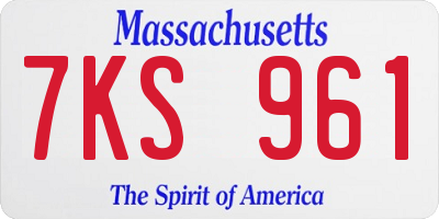 MA license plate 7KS961