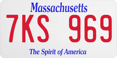 MA license plate 7KS969
