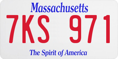 MA license plate 7KS971