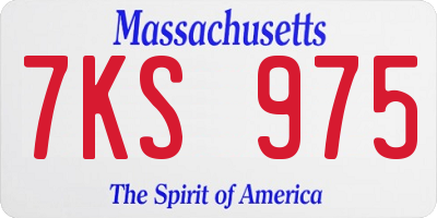 MA license plate 7KS975