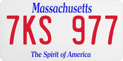 MA license plate 7KS977