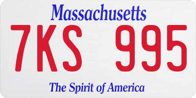 MA license plate 7KS995