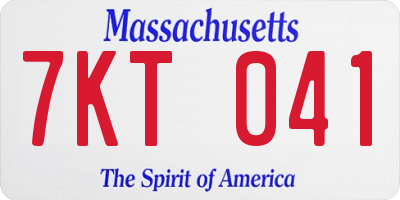 MA license plate 7KT041