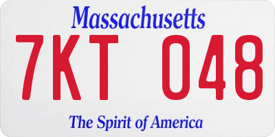 MA license plate 7KT048