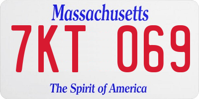MA license plate 7KT069