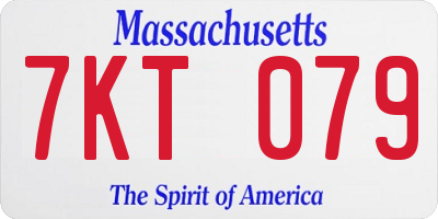 MA license plate 7KT079