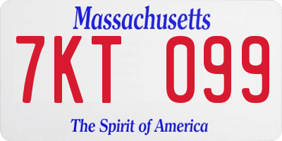 MA license plate 7KT099