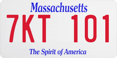 MA license plate 7KT101