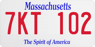 MA license plate 7KT102