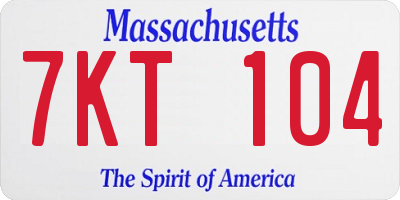 MA license plate 7KT104