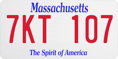 MA license plate 7KT107
