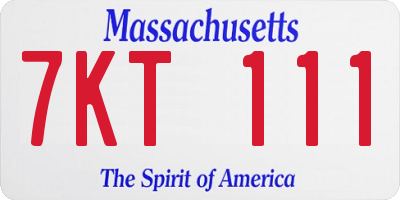 MA license plate 7KT111