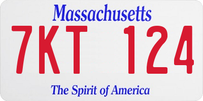 MA license plate 7KT124