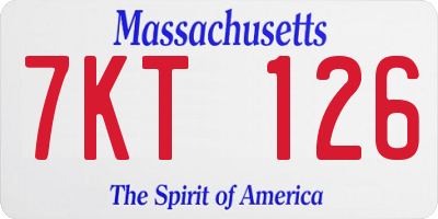 MA license plate 7KT126