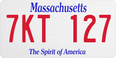 MA license plate 7KT127
