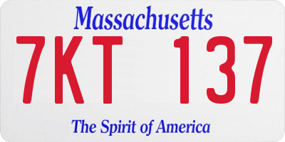 MA license plate 7KT137