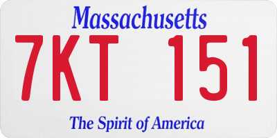 MA license plate 7KT151