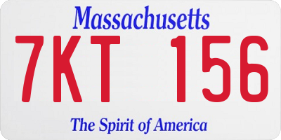 MA license plate 7KT156