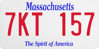 MA license plate 7KT157