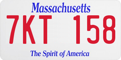 MA license plate 7KT158