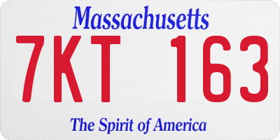 MA license plate 7KT163