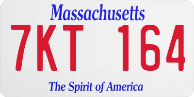 MA license plate 7KT164