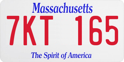 MA license plate 7KT165