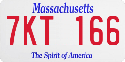 MA license plate 7KT166