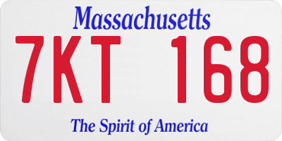 MA license plate 7KT168