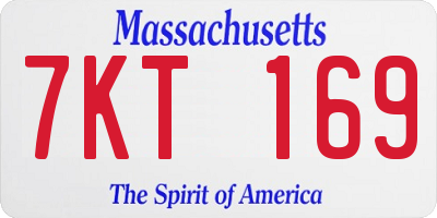 MA license plate 7KT169