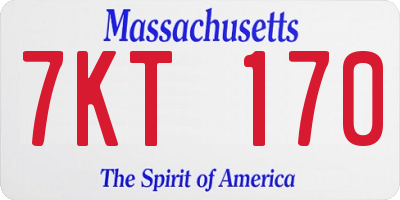 MA license plate 7KT170