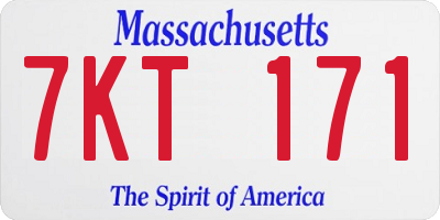 MA license plate 7KT171