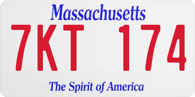 MA license plate 7KT174
