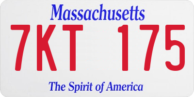 MA license plate 7KT175
