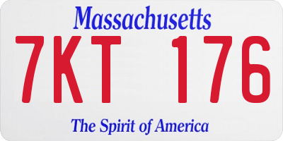 MA license plate 7KT176