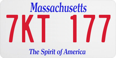 MA license plate 7KT177