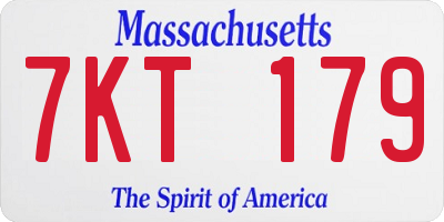 MA license plate 7KT179